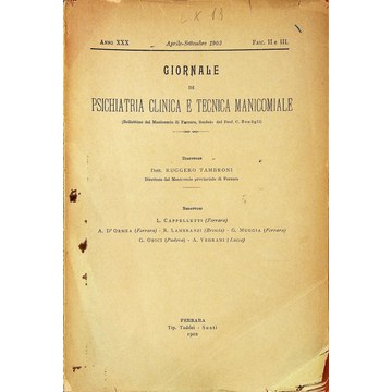 Giornale di Psichiatria Clinica e Tecnica Manicomiale